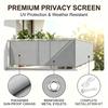 Balcony Privacy Screen, Outdoor Sunshade Fabric, Garden Fence Cover, Apartment Railing Protector with Rope Tie-Downs - Gray