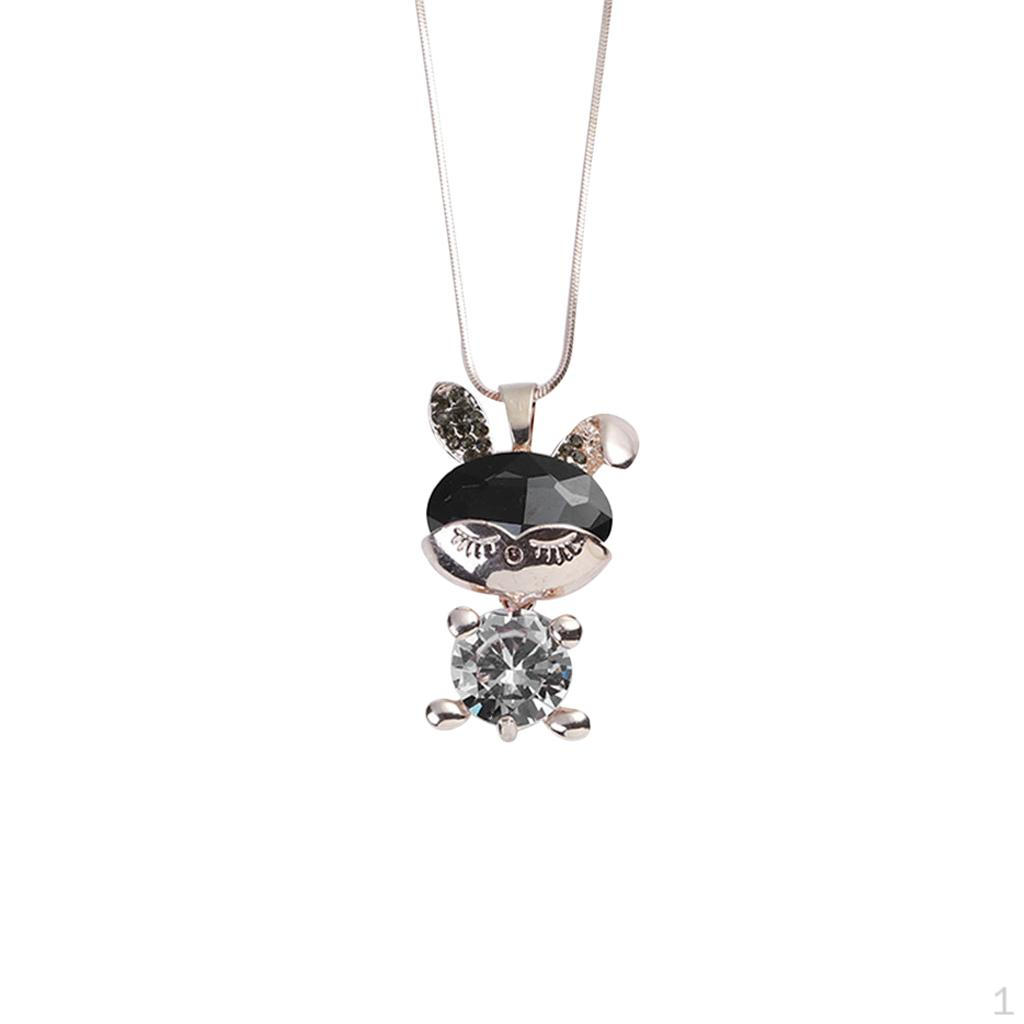 

Friend Rhinestone Easter Bunny Shape Necklace Charms Fashion Jewelry Gold Gray