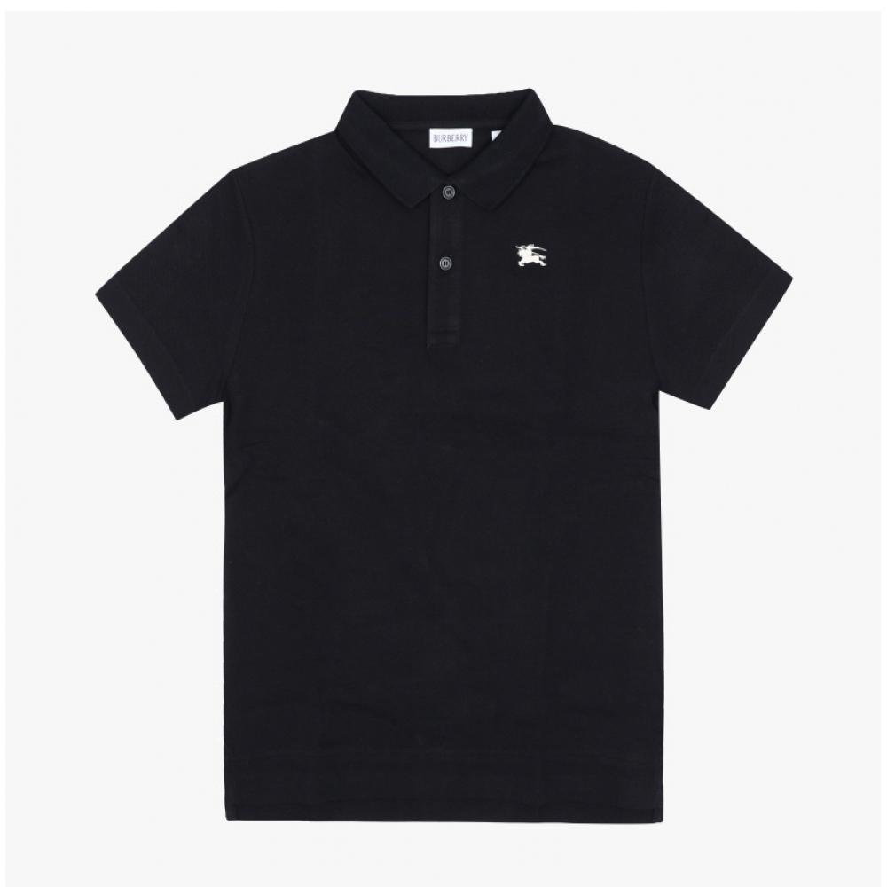 Burberry Equestrian Knight Logo Check Polo Boy Kids Short Sleeve Tee  Adult Size