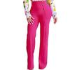 Women's Mid Rise Wide Leg Pants Slim Fit Button Decor Flared Trousers