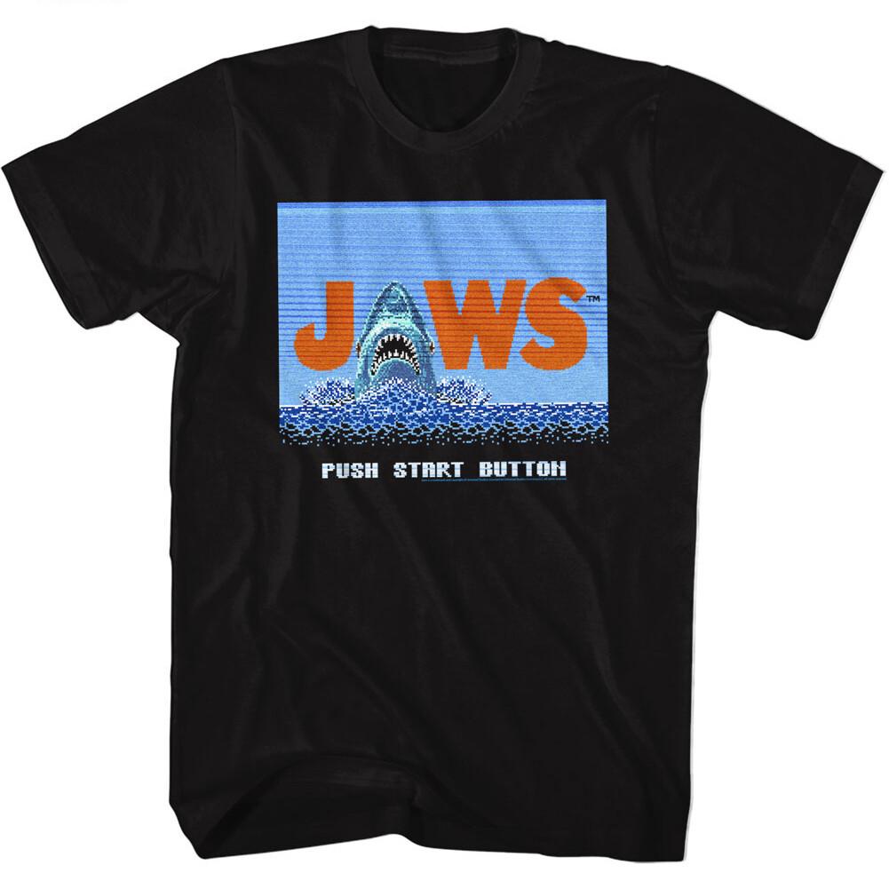 Jaws 70 Thriller Movie Jaws 8 Bit Video Game Vidya Jaws Men T Shirt XXXXL