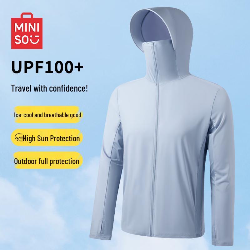 MINISO Men s Hooded Ice Silk Sun Protection Jacket L