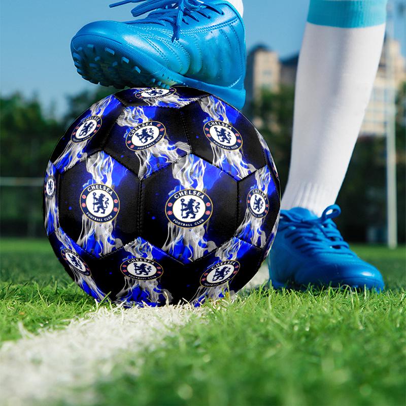 Chelsea F.C. Aufdruck Größe 5 Fußball, PU Abriebfester Fußball für Spieltraining und tägliches Üben, Geburtstagsgeschenk für Fußballfans