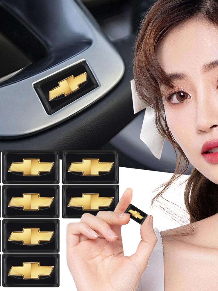 2/5/10 szt. Naklejki 3D z włókna węglowego na kierownicę z logo samochodu dla Chevrolet Cruze Equinox Captiva Trax Malibu Tahoe Impala Sonic