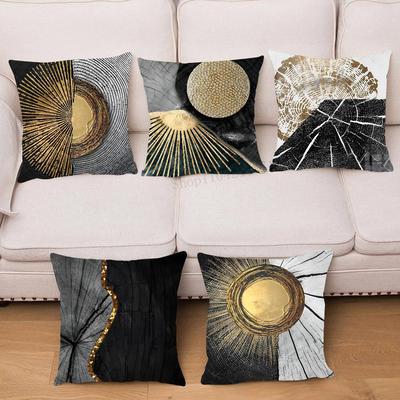 Fortschrittliche Goldene Kreative Jährliche Kissenhülle Quadratisches Kissen Schlafzimmer Sofa Freizeit Komfort Kissen Auto Wohnzimmer Heimdekoration