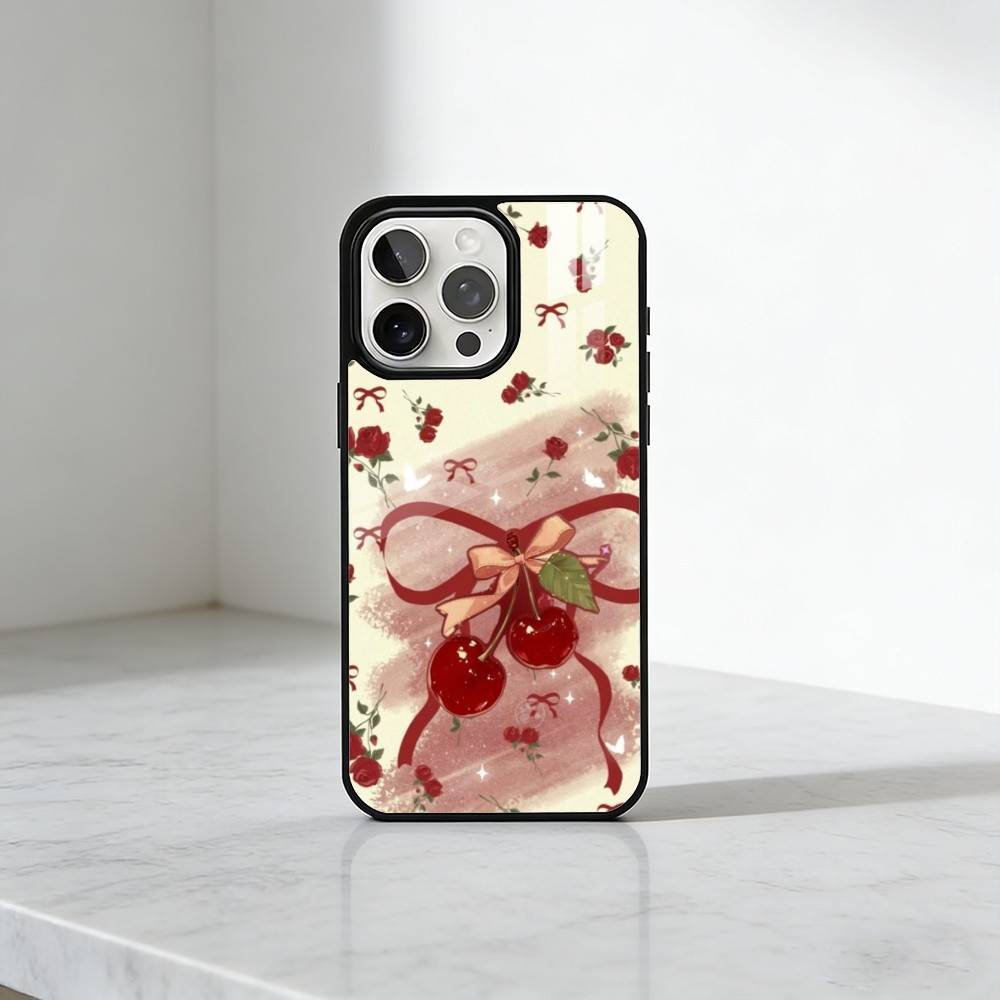 

Cheery Red Phone Case For iPhone17,16,15,14,13 Plus,Pro Max Magnetic For Magsafe Wireless Charging iPhone15PROMAX