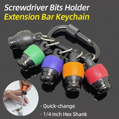 Screwdriver Bit Holder Keychain Extension Bar 1/4" Hex Shank Quick Release Portable Screw Bit Adapter Quick-change Rod Hand Tool