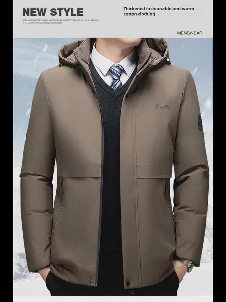 Men’s Large Winter Coat: Heat-Collecting Cotton Jacket with Plus Velvet for Dad, Middle-Aged and Elderly, Thickened for Autumn and Winter.