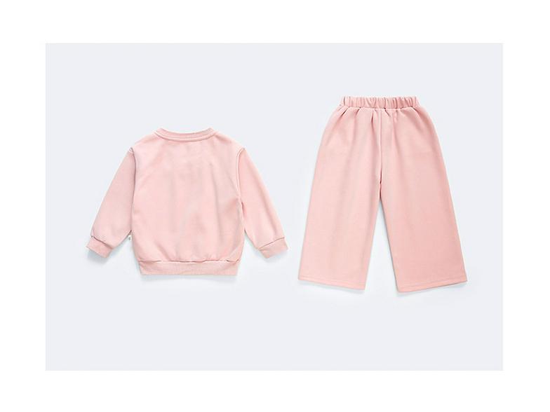 Stylowy dwuczęściowy zestaw dla dziewczynek: Top z długim rękawem i cekinami oraz spodnie na jesień/wiosnę