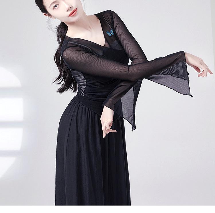 Adult Women's Ethnic Dance Butterfly Gauze Top for Modern and Classical Dance