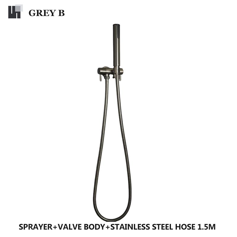 Handheld Toilet Bidet Spray Gun Set Bathroom Self-Cleaning Handheld Three-Function Sprayer Double Outlet Angle Valve Accessories