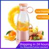 Nabíjecí mixéry Odšťavňovače čerstvého ovoce Modrá/růžová USB přenosná láhev na šťávu Mini rychlý elektrický mixér Smoothie výrobník ledu