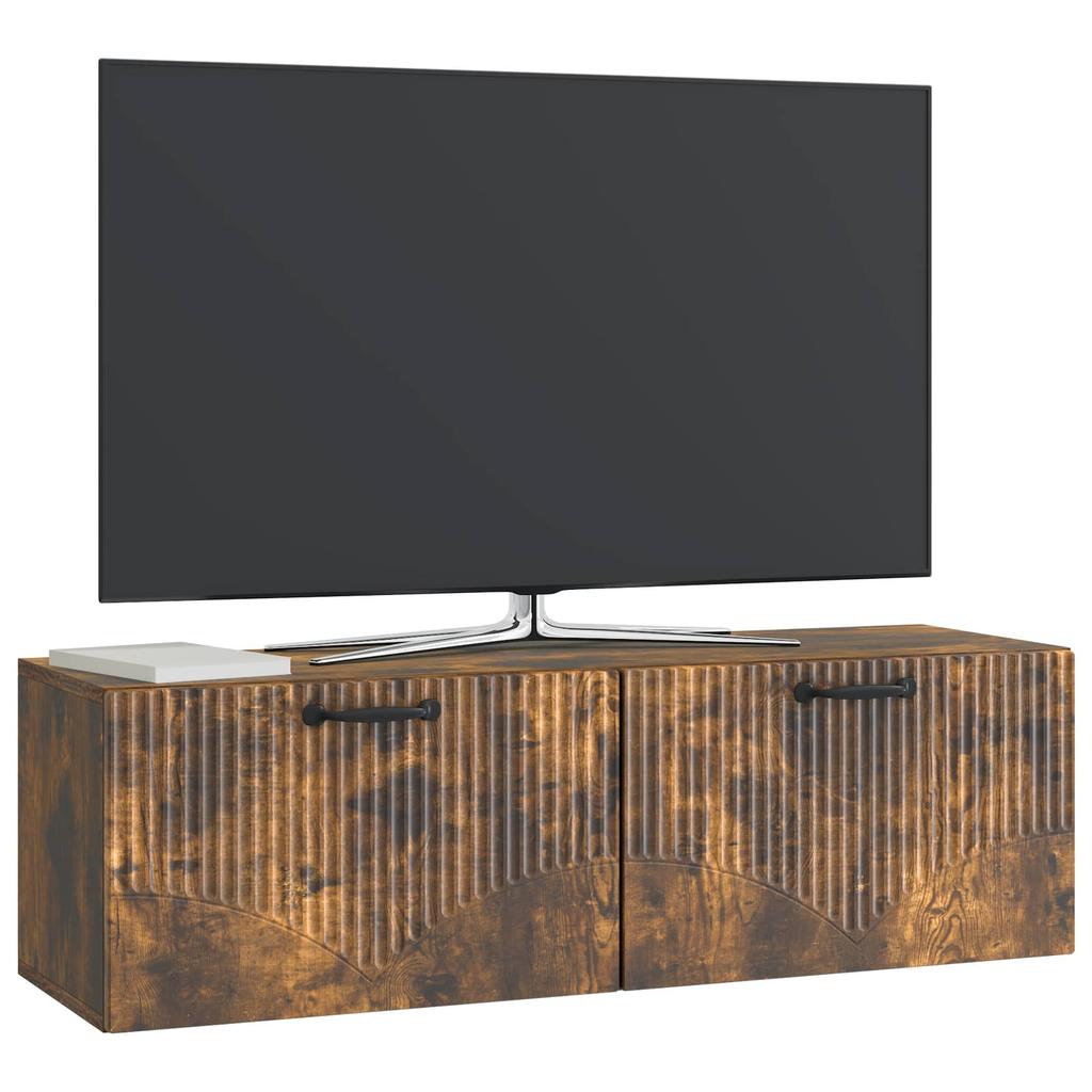Wall Mounted TV Cabinet Smoked Oak 98 x 31 x 30 cm