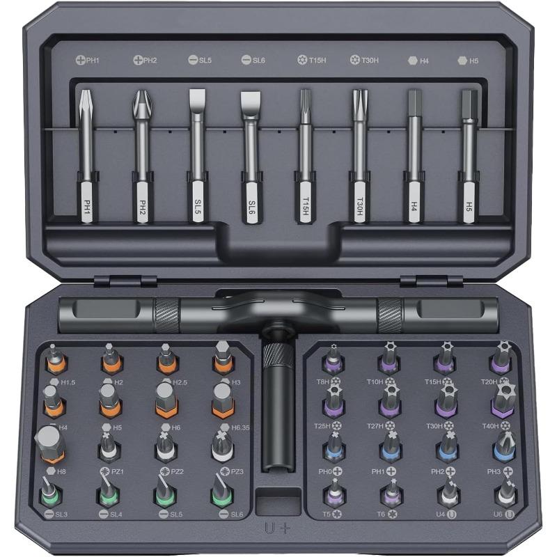 42 in 1 Magnetic Screwdriver Set, DIY Ratchet Screwdriver Set, Multi Bit Magnetic Drive Set with Detachable Ratchet Handle, Portable Compact Repair 42 in 1