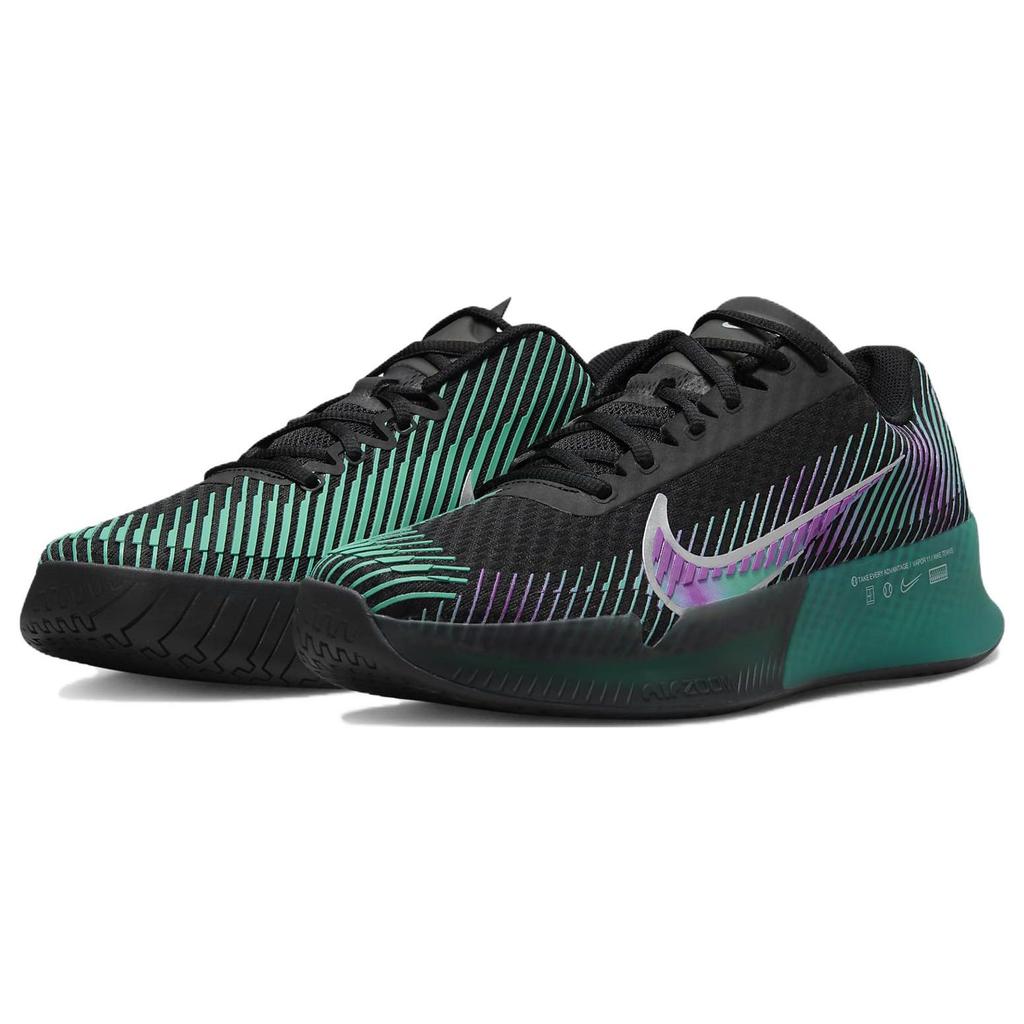 Nike Court Air Zoom Vapor 11 Attack Premier Deep Jungle Fuchsia Men Sneakers Black Clear-Jade-Ii Multi-Colour FD6693-001