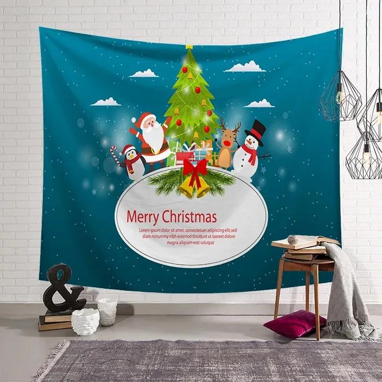 Christmas Cartoon Snowman Tapestry Living Room Sofa Home Decoration Christmas Gift