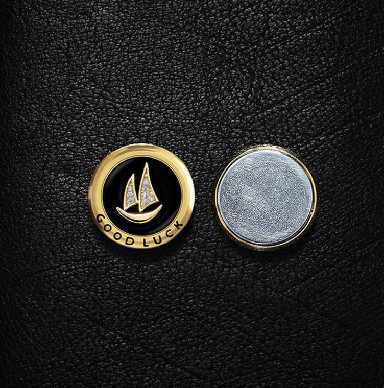 Mihmily Brand - Round Brooch with Good Luck Badge, Elegant and Chic
