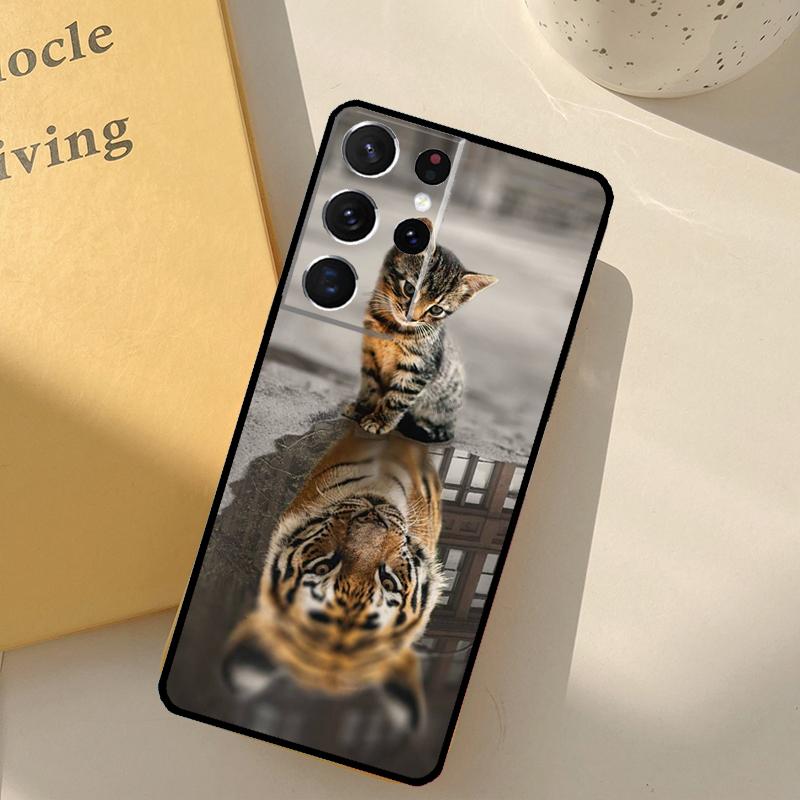 Cool Animal Big Cat Tiger Phone Case For Samsung Galaxy S25 S20 S21 S22 S23 S24 Ultra S9 S10 Plus S25 FE Cover Shell