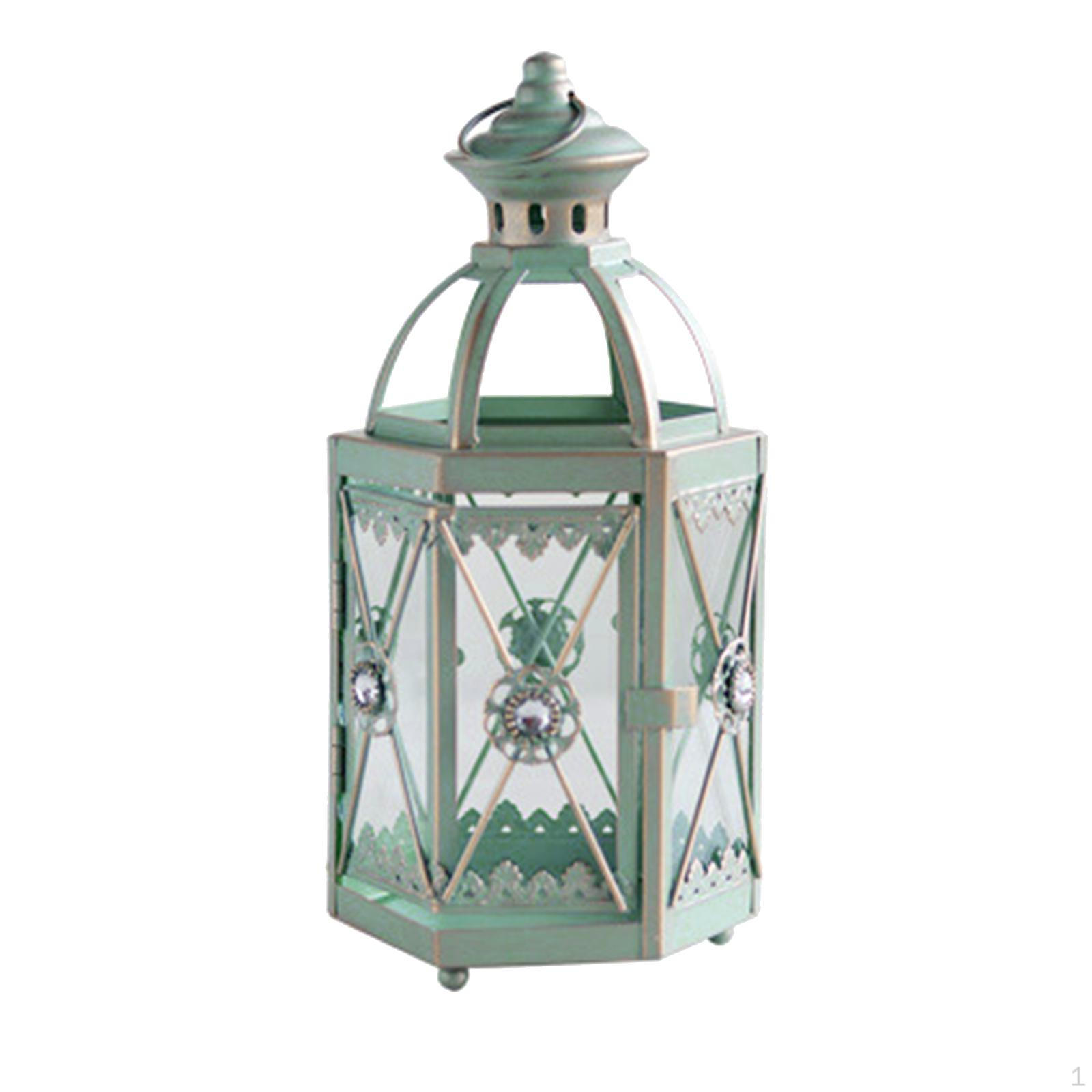 

Elegant Candle Holder Lantern for Home Decor зелений