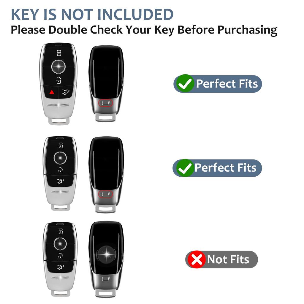 T-carbon Real Glass Carbon Fiber Key Fob Cover for Mercedes Benz Key Fob Protector