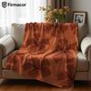 Terracotta Hibiscus Ultra Soft Sherpa Fleece Blanket Fluffy Warm Halloween Cozy Throw for Sofa Couch Bedroom Gift All Season