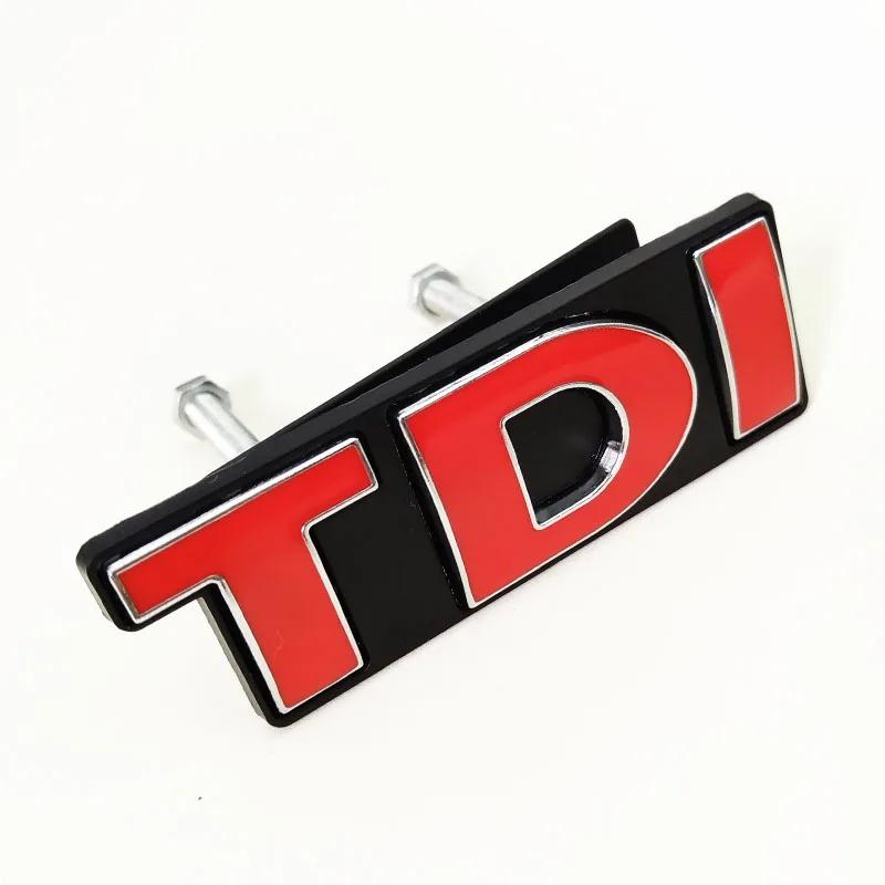 CJOZW1 3D Metal Car Logo TDI Rear Trunk Badge Sticker Front Grill Emblem For Volkswagen VW Polo Golf 4 6 7 MK6 Touran Jetta Passat B5