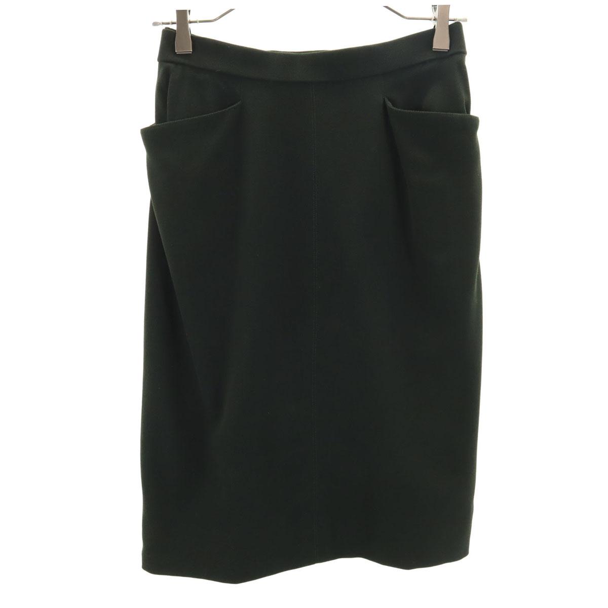 

HERMES Made in France Midi length Tight Skirt 36 Deep green Women Used