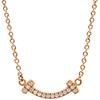 T T Smile Mini DiamondNecklace 18K Pink Gold/diamond Array