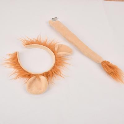 Cartoon Animal Ears Headband Bowtie Tail Plush Lion Costumes Birthday Party Christmas Halloween Cosplay Costumes Props
