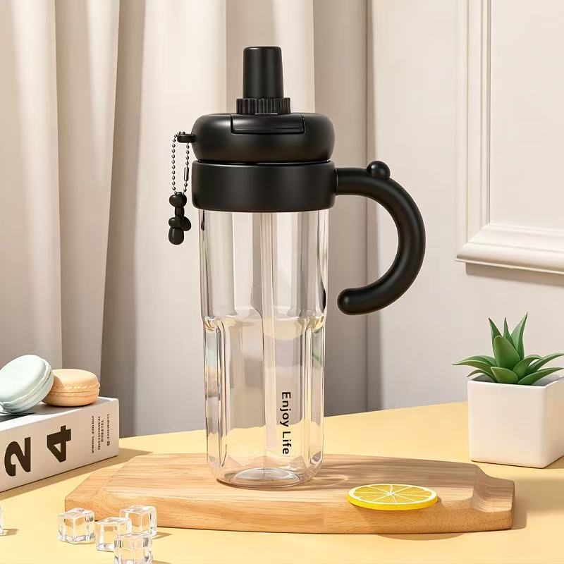 Water bottle high value double drink straw water cup girls summer portable office plastic water cup large capacity direct supply