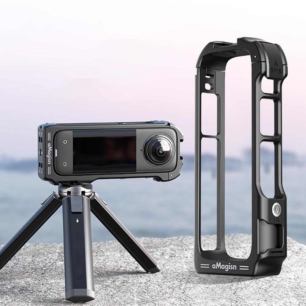 Für Insta360 X4 Rahmenzubehör Magnetischer Schnellverschluss Rahmenkäfig Schutzhülle für Insta 360 X4 Sportkamera Zubehör