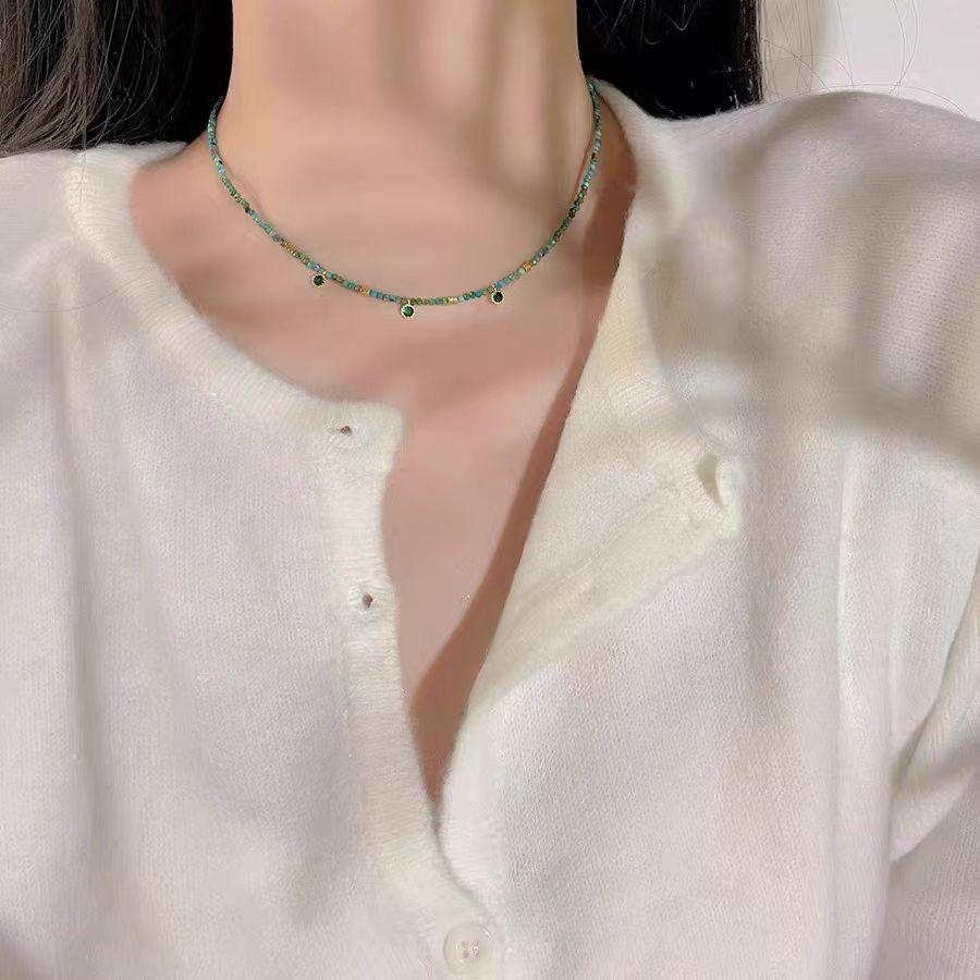 European and American Style Hip-hop Necklace, Women's Double-layer Bead Sweater Chain