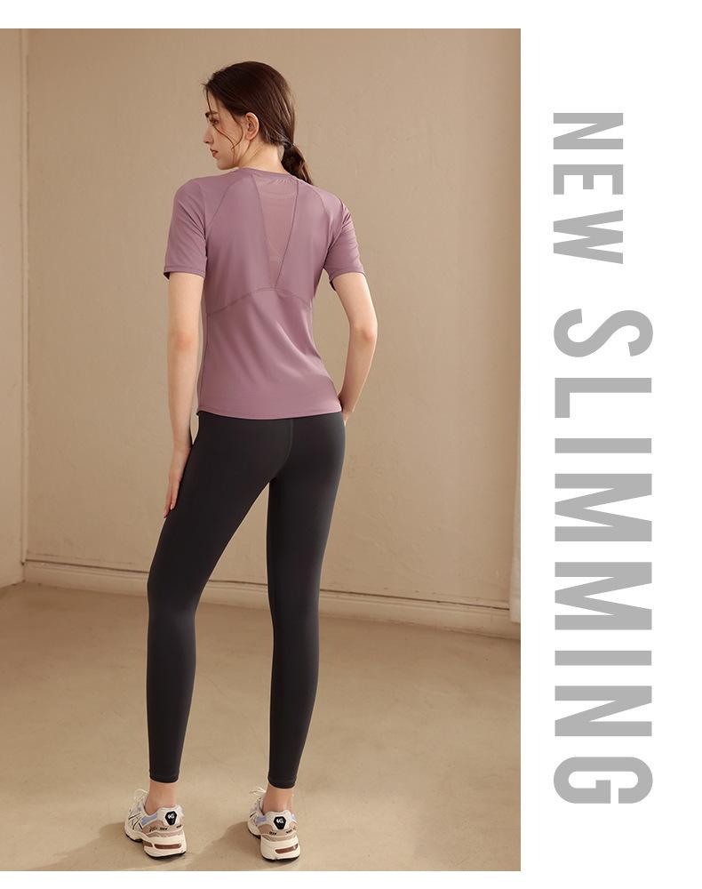 Women's Quick-Dry Mesh Yoga T-Shirt - Breathable, Sweat-Wicking Sport Top