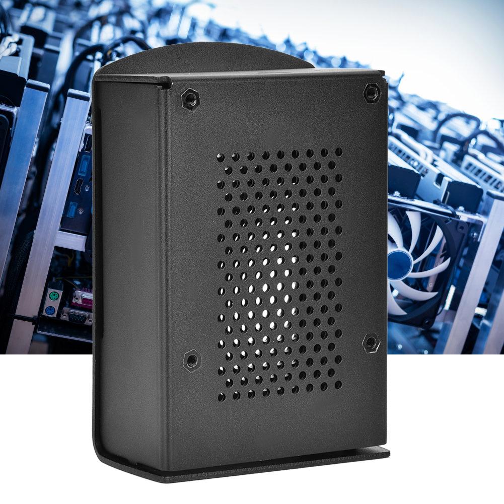 For 4 Model B Black Aluminum Case Box Enclosure with Heatsink Bracket (Black)