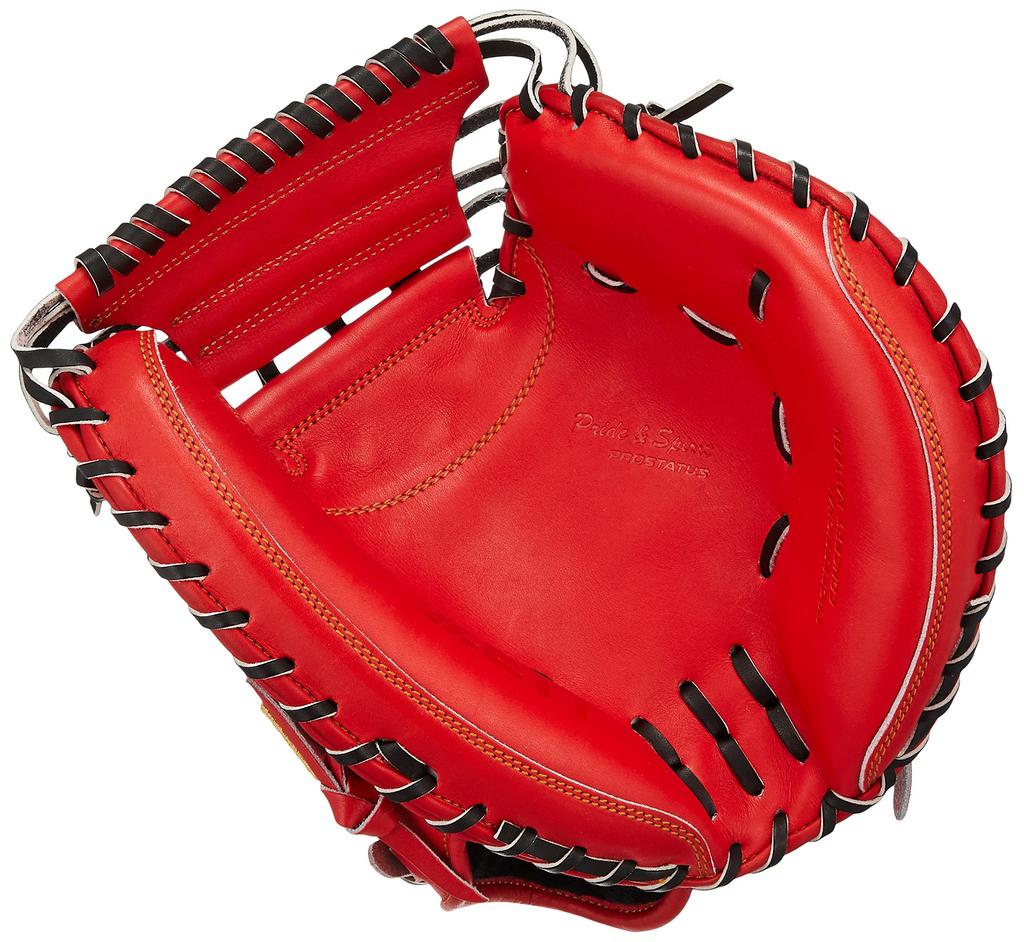 ZETT Pro Status Hard Baseball Deep Made in BPROCM520 Catcher's Mitt, Right-Handed Throw, Orange/Black (5819), Japan,