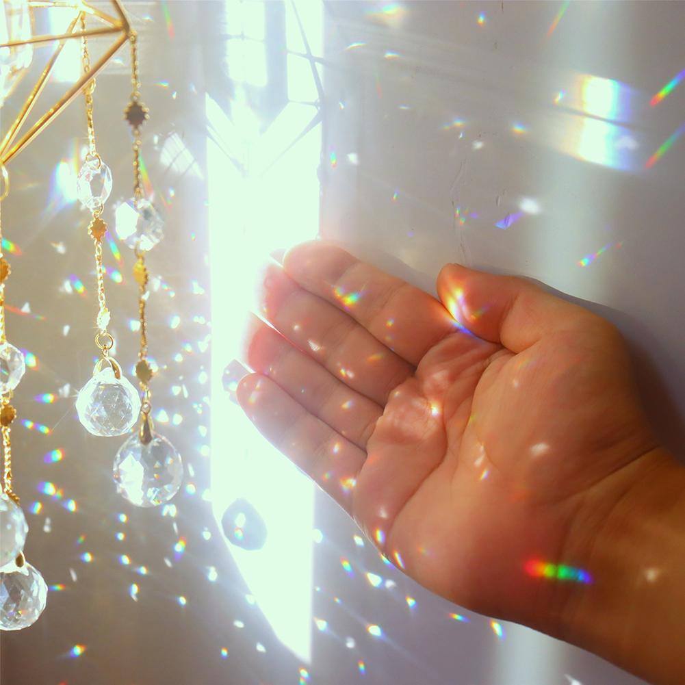 Acchiappasole Cristallo Diamante Luna Sole Farfalla Loto Arcobaleno Decorazione Natalizia Decorazione Casa Giardino Campanello Eolico