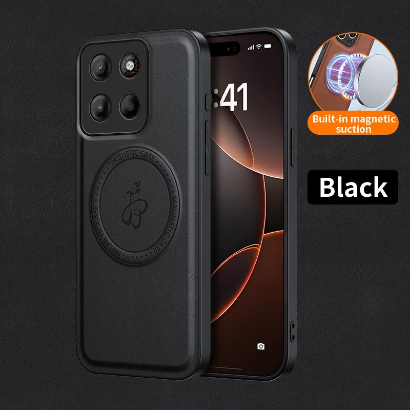 Wireless Charging Magnetic Case for Motorola Moto G05 G15 G75 G85 5G E15 Protective Cover PU Leather Hard Back Shell Coque