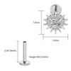 Stud Labret Flat Back Coração Quebrado ASTM F136 Titânio Right Grand 16G Argola de Cartilagem Coração CZ Piercing Helix Tragus Joia