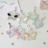 Kawaii Star Wing Acrylic Photocard Holder Keychain, Cute Glitter Kpop Idol Photo Sleeve Pendant for Collectibles