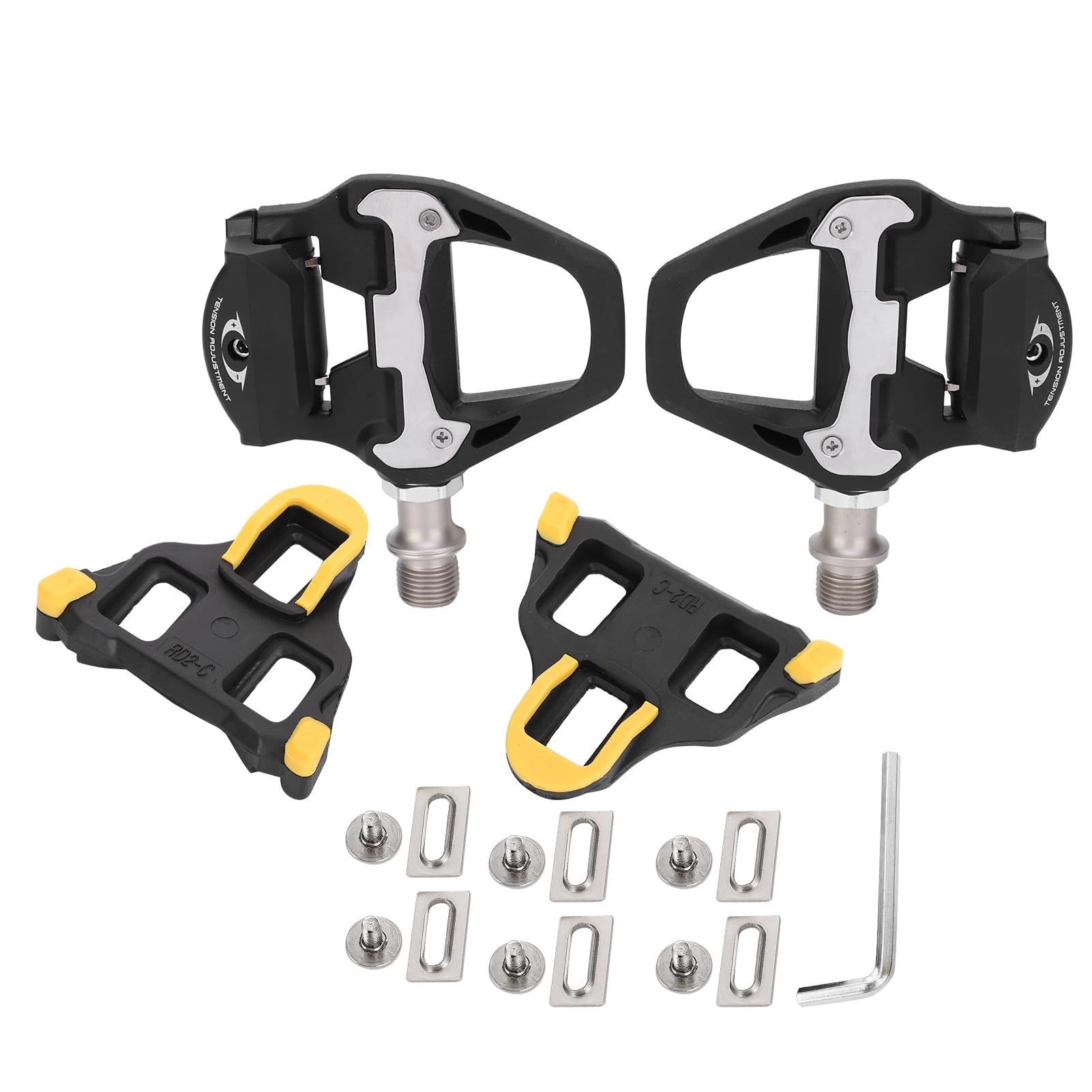 

Ongwan Road Bike Pedal Set with Cleats and Lock Plate for Shimano SPD-SL (Pedaling Dynamics SL) Systems, R21 Bicycle Pedal Set