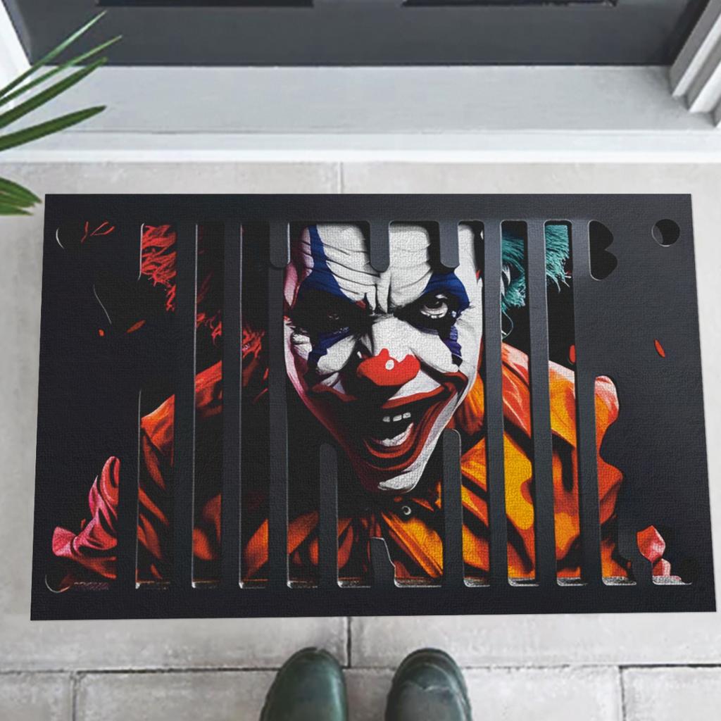 Halloween Clown Printed Kitchen Carpet Living Room Dining Room Laundry Floor Mat Bath Balcony Hallway Non-slip Door Mat