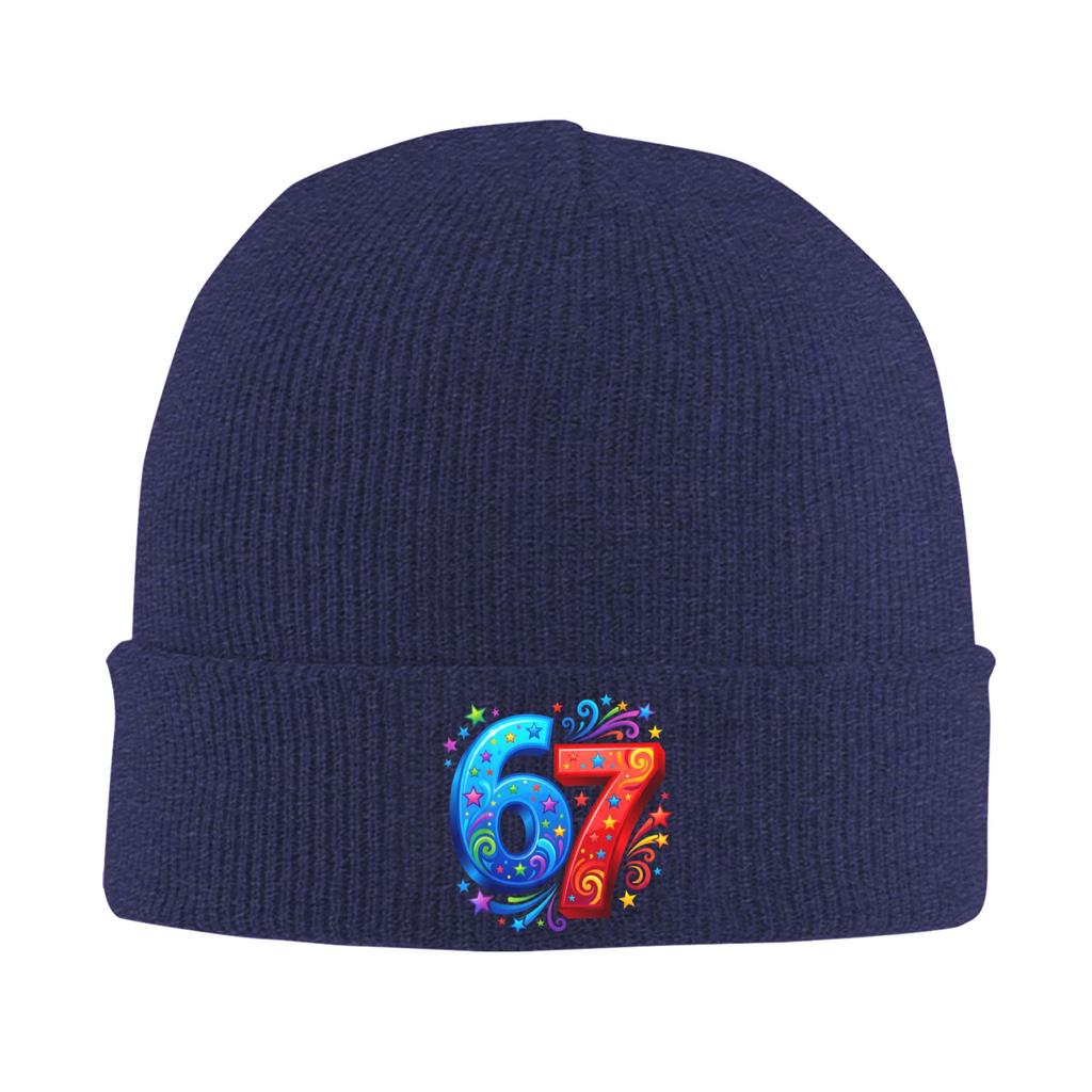67 Meme six Seven Beanie Hats  Bonnet Hats Female Male Street Outdoor Sport Skullies Beanies Autumn Winter Printed Elastic Caps