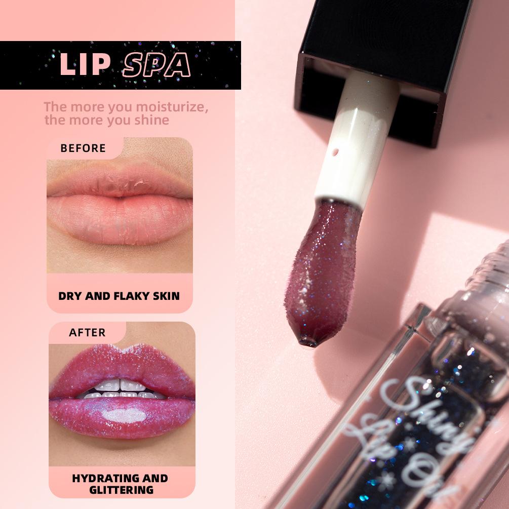 QIBEST Warm Change Lip Oil Nourishes and Moisturises Easy To Apply Colour Changing Lip Glaze Lightens Lip Lines Doe Lip Make-up