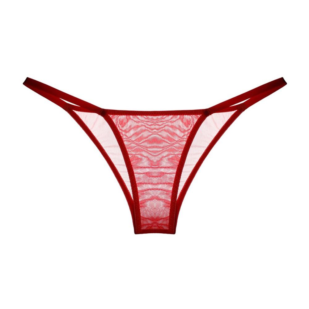 Womens See Through Mini Thongs Lace Mesh Sheer G-String Ultra-thin Panties