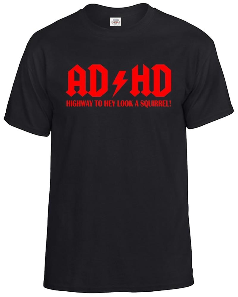 ADHS Autobahn zum Hey schau ein Eichhörnchen T-Shirt Herren Lustiges ADHS ADSR Tee Top