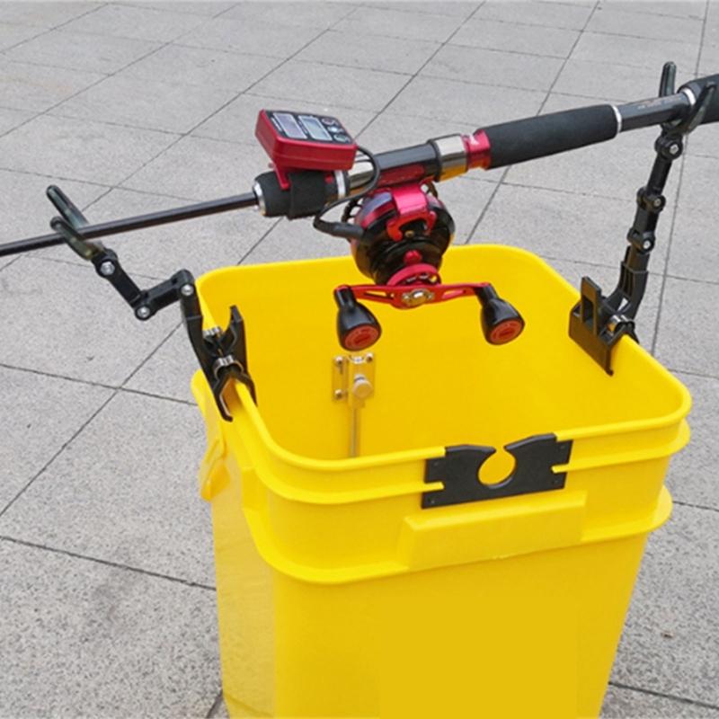 Bridge Raft Fishing Rod Holder, 360 Degree Rotations Adjustable Fishing Rod Rack Large Clamp Foldable Fishing Rod Holder