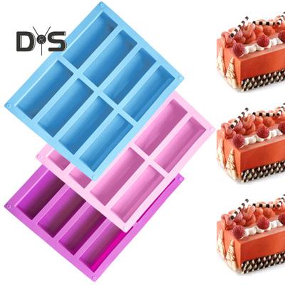 Kuchenform, nicht klebrig, schnell entformbar, DIY, rechteckig, 8 Mulden, Silikon, handgefertigte Seifenform für die Küche