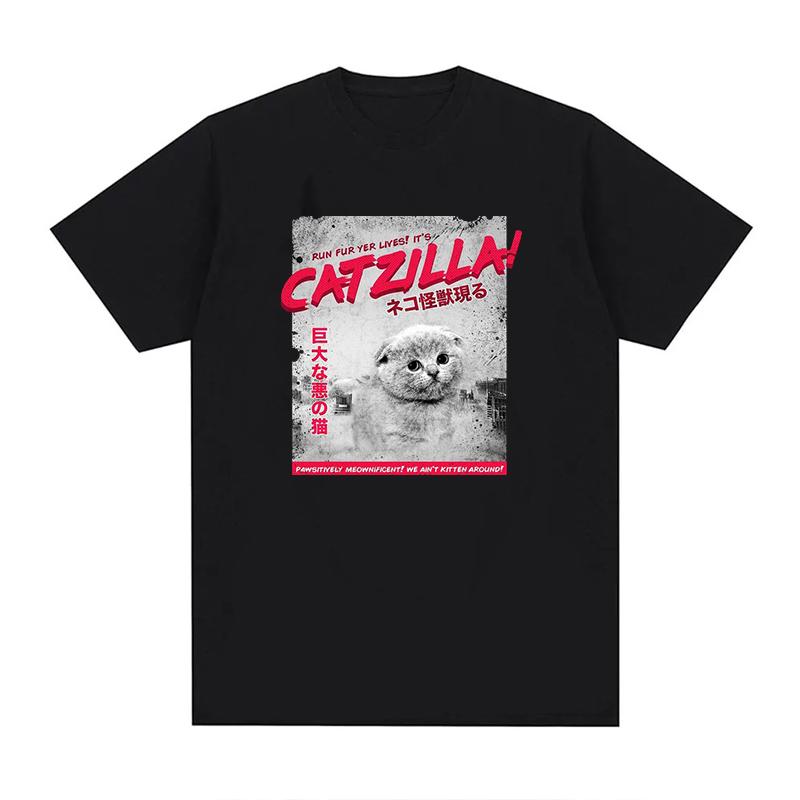 Catzilla Tshirt Unisex Unisex Plus Size Fashion Oversized Breathable Oneck Casual Streetwear Harajuku Summer Unisex Tees