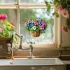 Painted Flower Baskets Glass Windows Home Beautification and Decoration Static Electricity Window Stickers