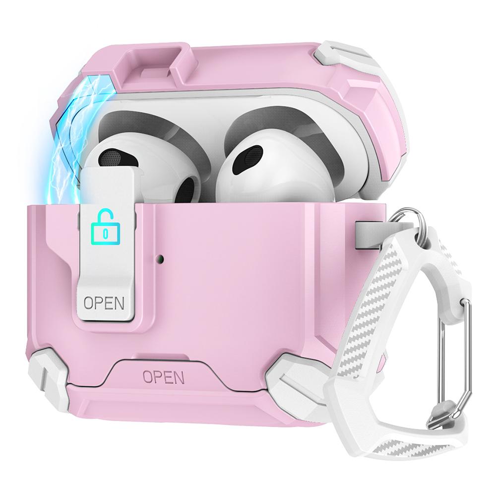 For AirPods Pro 2 Case TPU+PC Compatible with MagSafe Stand Bluetooth-compatible Earbuds Cover with Carabiner